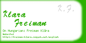 klara freiman business card